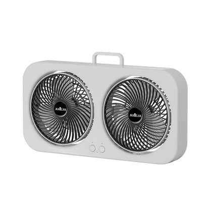 360 Rotation Dual Head Outdoor Wall Mount Fan