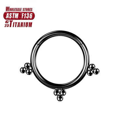 Nasenring aus implantatgeeignetem Titan – Nahtloser Klickverschluss mit Scharnier