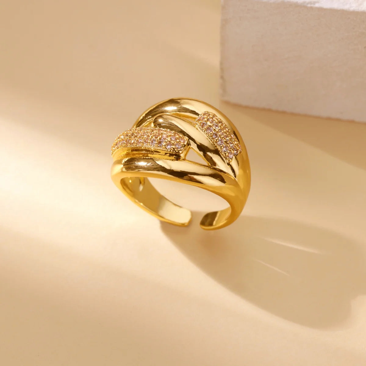 Women's Open Geometric Zircon Engagement Rings