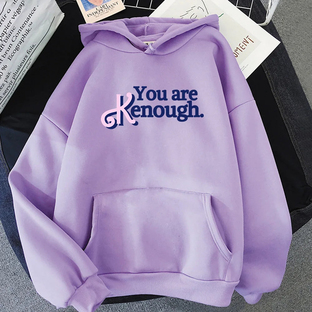 Kenough Letter Print Pink Long Sleeve Hoodies