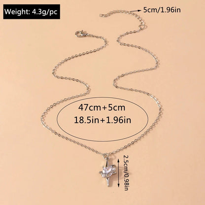 Silver Color Long Tassel Pendant Bow Necklaces