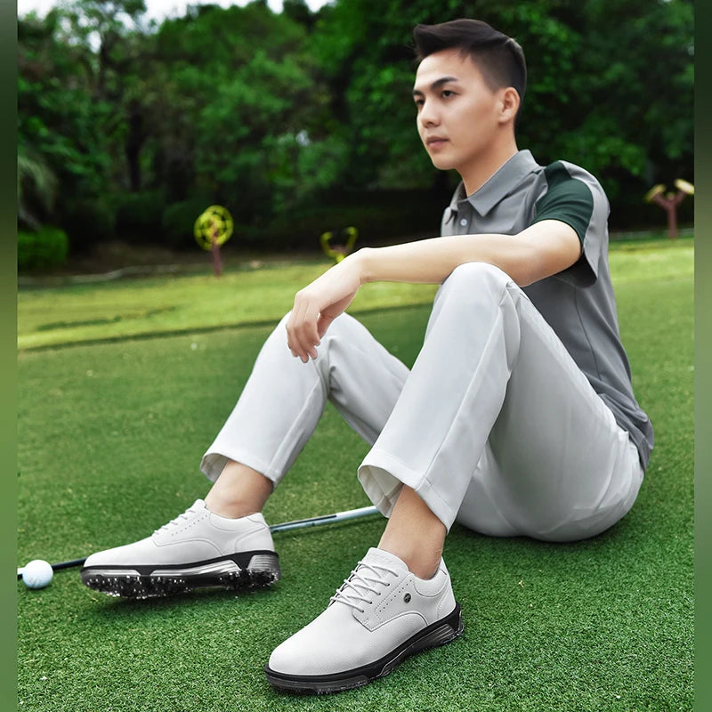 Wasserdichte Herren-Golfschuhe mit rutschfesten Spikes