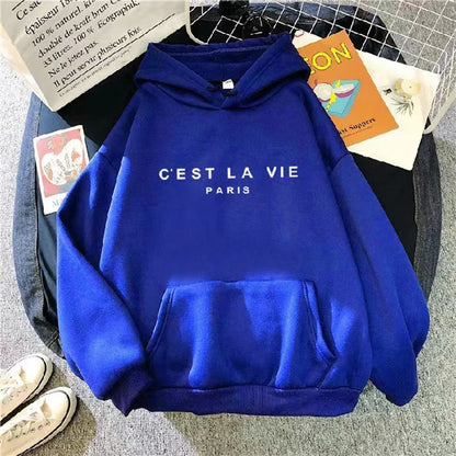 Lässiger bedruckter lockerer Hoodie - Frühlings-Streetwear-Pullover