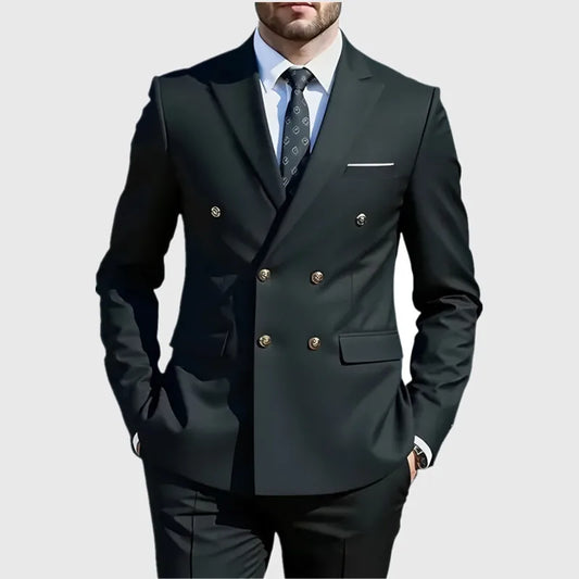 Men Classical Korean Style 2 Pcs Suit Set