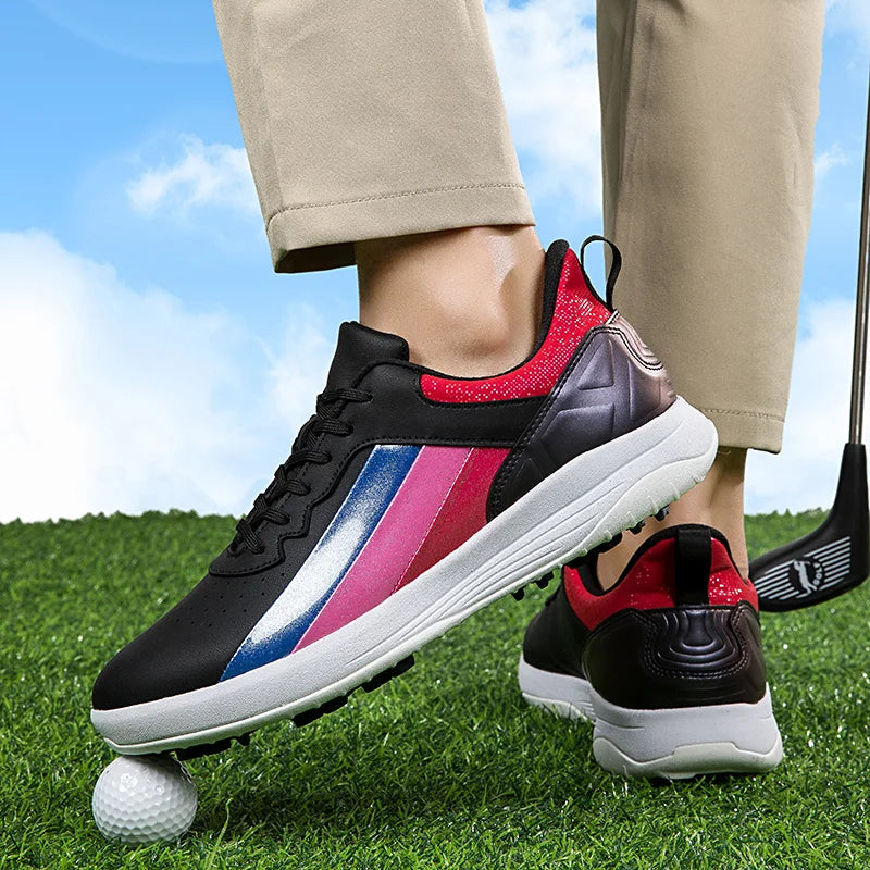 Vibrant Waterproof Golf Shoes with Non-Slip Spikes