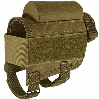 Camo Tactical Rifle Cheek Rest - Adjustable Ammo Holder Pouch