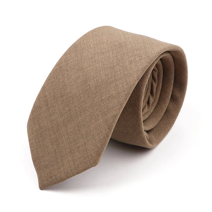 Handmade Cotton Solid Color Neckties For Men