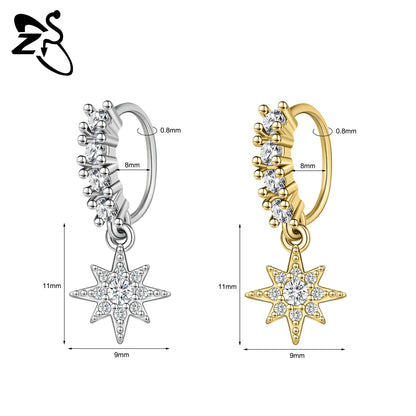 Hochwertige baumelnde Nasenringe mit CZ-Herzen für Frauen