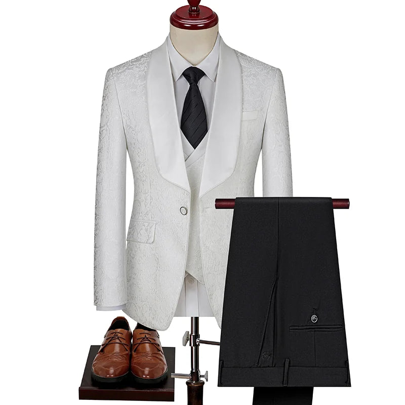 Costume de mariage 2 pièces pour hommes, smoking de smoking champagne sur mesure