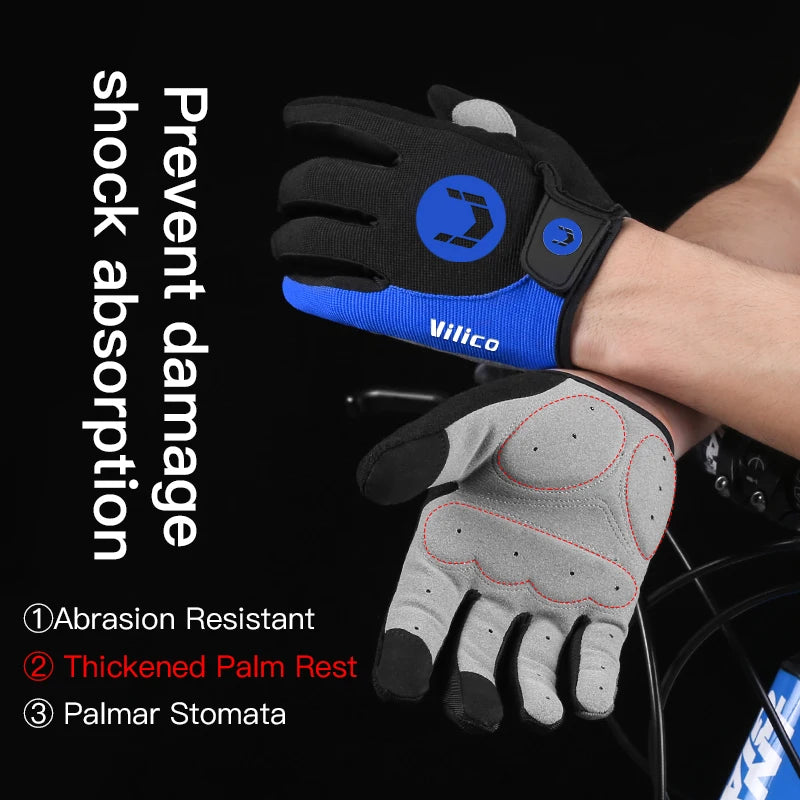 Gants de cyclisme antidérapants à doigts longs