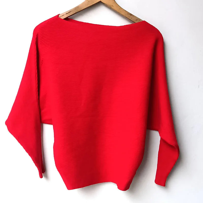 Gestreifter Damen-Strickpullover – Locker geschnittener, lässiger Langarm-Winterpullover