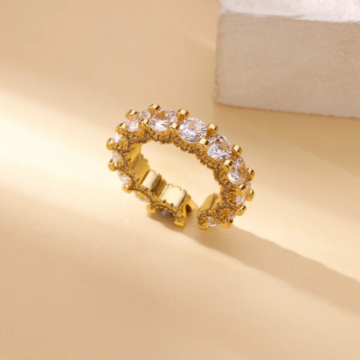 Women's Open Geometric Zircon Engagement Rings