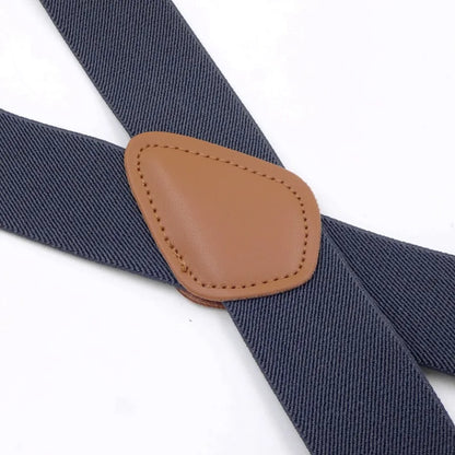 X-Shape 4 Bronze Snap Hooks Trouser Braces Suspenders for Men