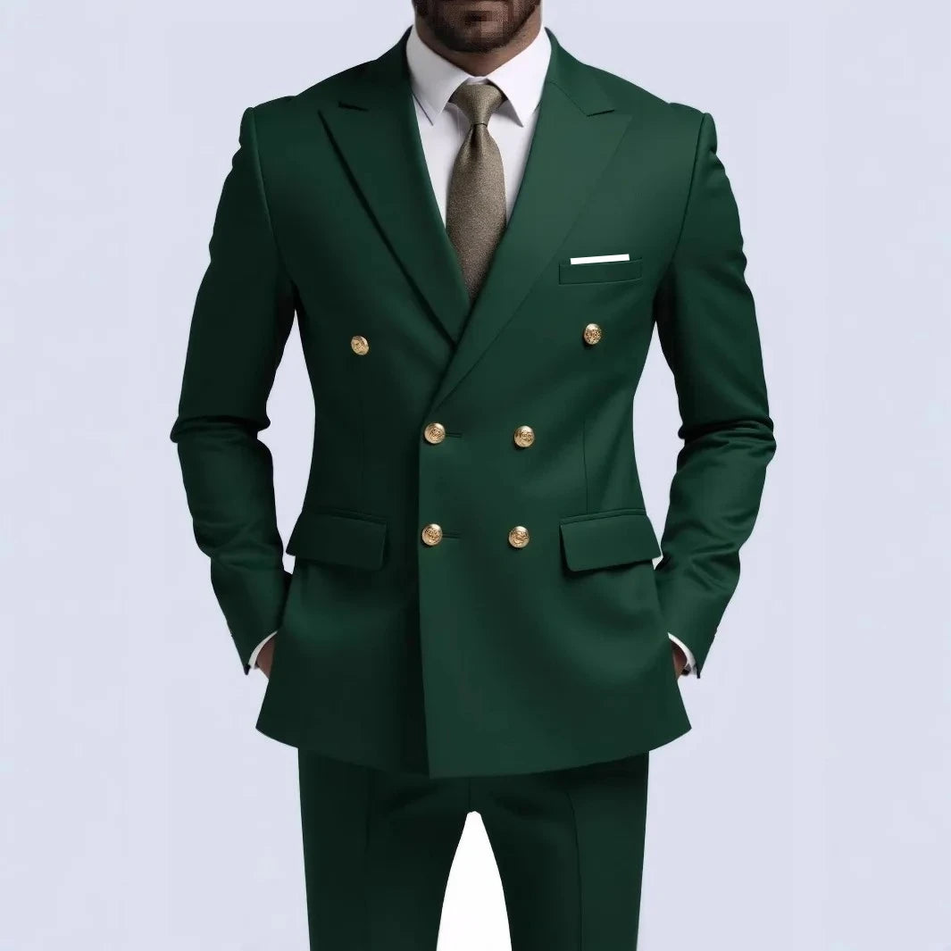 Men Classical Korean Style 2 Pcs Suit Set