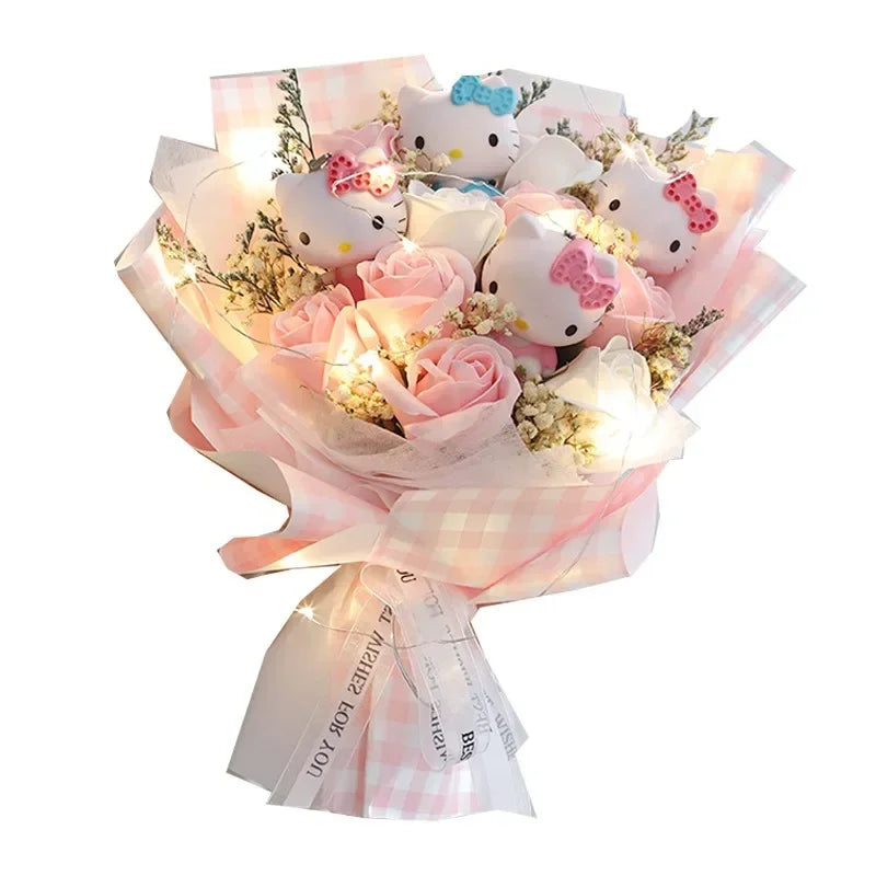 Hello Kitty Blumenstrauß-Puppe – Entzückendes Sanrio-Geschenk