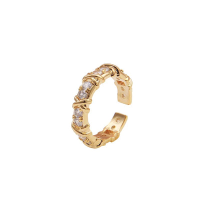 Bague de fiançailles géométrique en zircone cubique pour femme