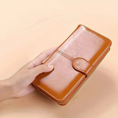 Women’s PU Leather Wristlet Wallet Large Capacity Phone Clutch Purse