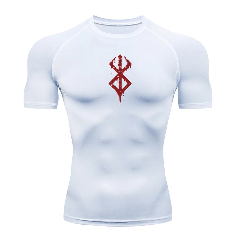 Kurzarm-Kompressionsshirt für Herren – Sportliches Rashguard-T-Shirt für Fitnessstudio und Training