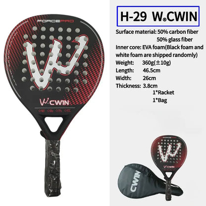 Raquette professionnelle souple en EVA pour adultes, en fibre de carbone. 