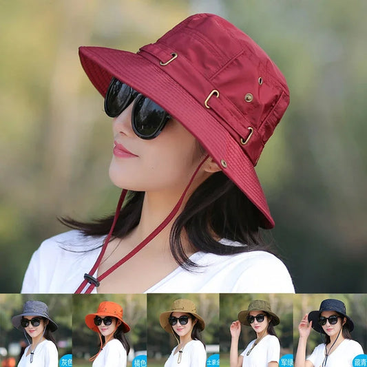 Unisex Summer Sunscreen Wide Brim Bucket Hats