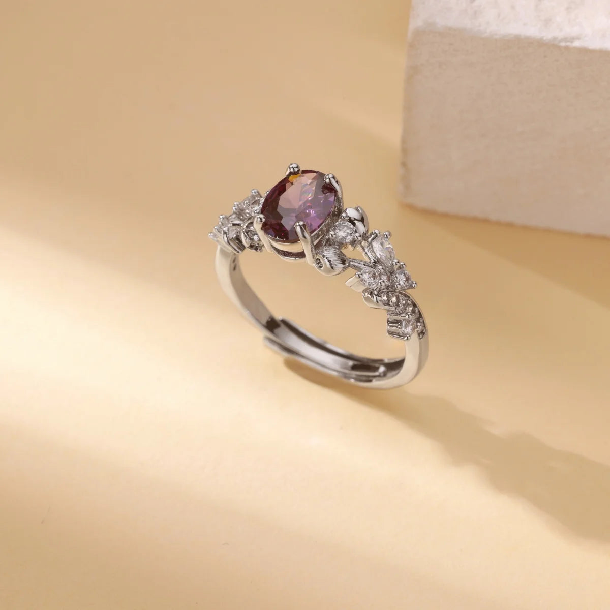 Women's Open Geometric Zircon Engagement Rings