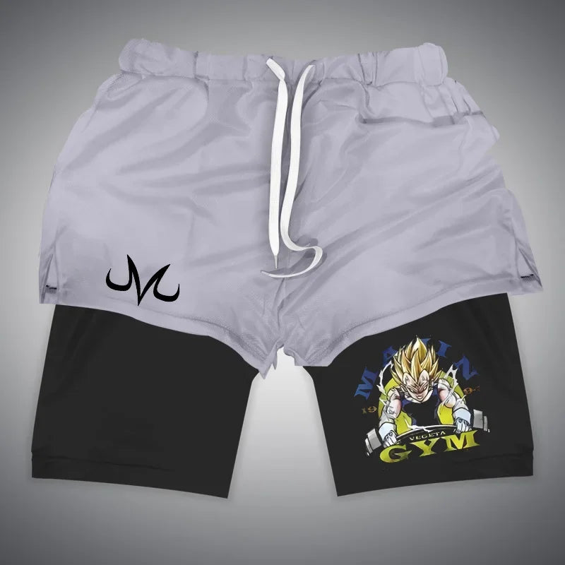 Dragon Ball & One Piece Anime Print Gym Shorts