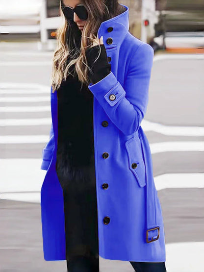 Single-Breasted Slim Jacket with Belt