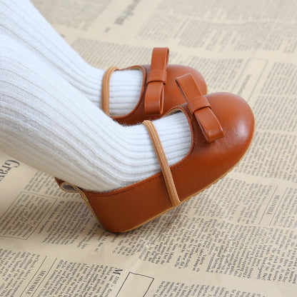 Flache Baby-Prinzessin-Schuhe mit Schleife