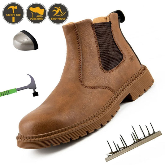 Bottes de sécurité imperméables et antidérapantes pour homme avec tête en acier