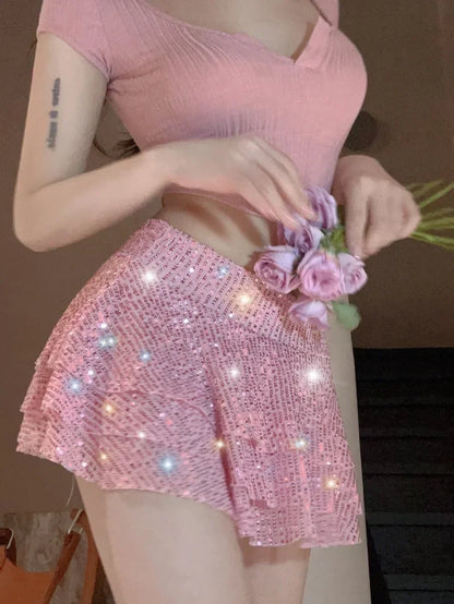 Spring Summer Sequin Skirt