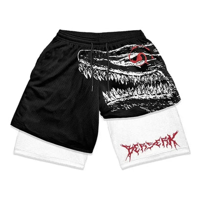 2-in-1-Turnshorts mit Berserker-Print für Herren