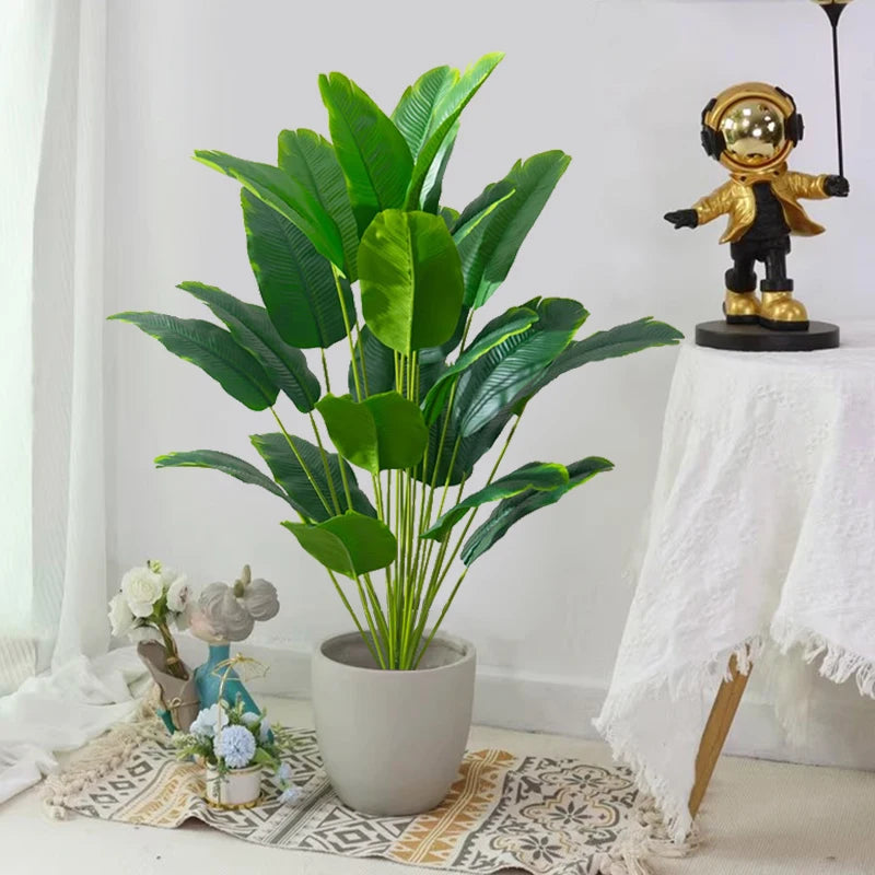 Artificial Large Tropical Palm Tree Fake Banana Plants - Leaves Real Touch Plastic Plants