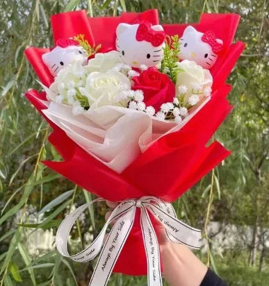 Hello Kitty Blumenstrauß-Puppe – Entzückendes Sanrio-Geschenk