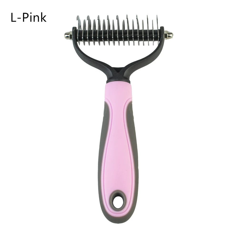Double Sided Stainless Steel Dog Brush For Shedding