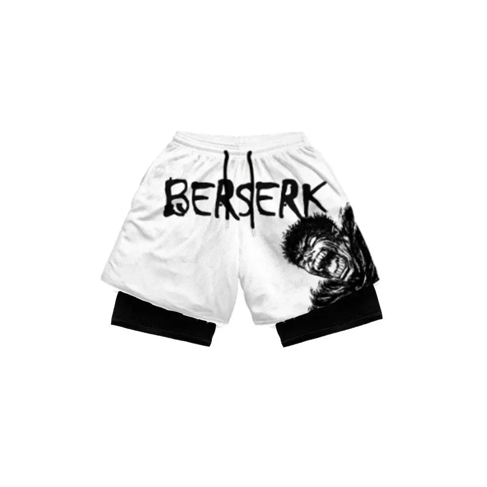2-in-1-Turnshorts mit Berserker-Print für Herren