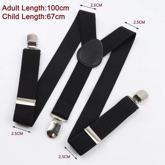 Adjustable Elastic Leather Suspenders for Men