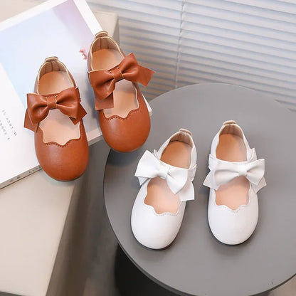 Toddler Girls Leather Casual Shoes – Non-Slip Kids Walking Shoes