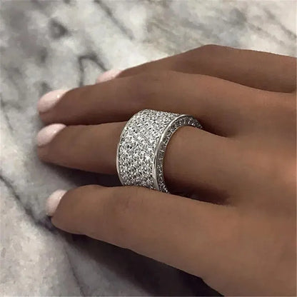 Women’s Full Pave Crystal Zircon Wedding Ring
