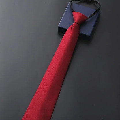 8 cm lange, vorgebundene, gestreifte Krawatte mit Reißverschluss