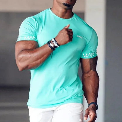 Men Short Sleeve Workout Gym T-Shirt