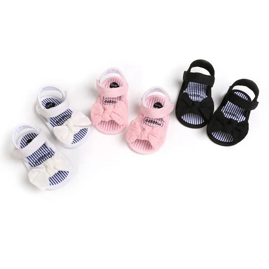 Atmungsaktive Prinzessin-Sandalen mit weicher Sohle für Baby-Mädchen mit Schleife