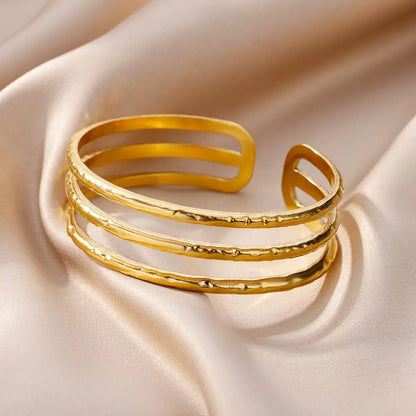 Bracelet en acier inoxydable plaqué or pour femme