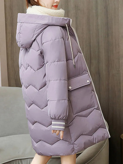 Hooded Down Cotton Winter Jacket for Women