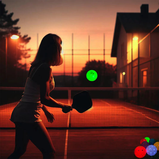 Entraînement nocturne coloré au pickleball lumineux 