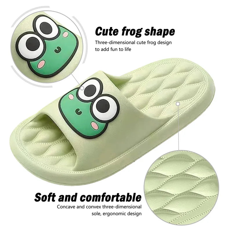 Thick Platform Non-Slip Cartoon Frog Flip Flops Beach slipper