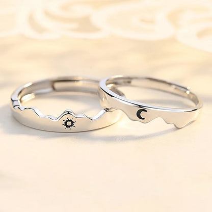 Dämonenaugen-Engelsflügel-Ring – Verstellbarer Unisex-Partnerring aus Legierung