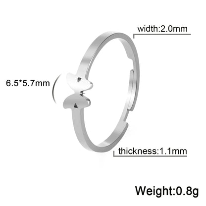 Bagues de couple en acier inoxydable en forme de cœur et de papillon – Bagues d'amour assorties
