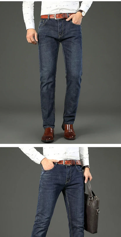Men's Smart Straight Regular Blue Stretch Denim Jeans