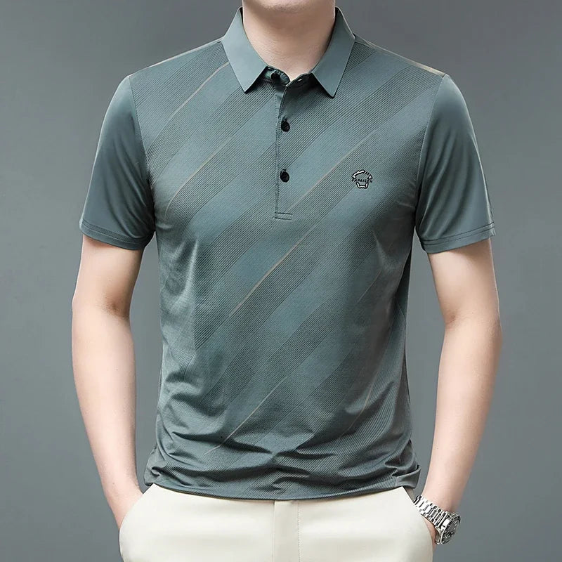 Business Casual POLO Short Sleeved Wrinkle Top shirt