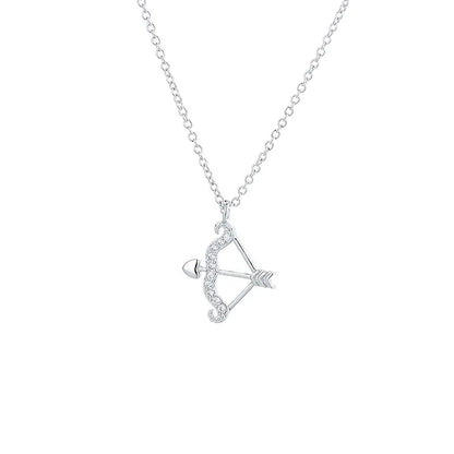 Silver Cupid's Arrow Zircon Necklace for Women